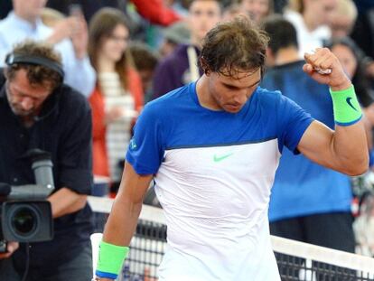 Nadal celebra su victoria ante Verdasco.