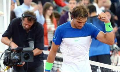 Nadal celebra su victoria ante Verdasco.