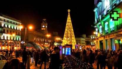 La Puerta del Sol de Madrid en Navidad.