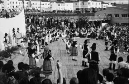 Grupo de música tradicional gallega en una de las primeras ediciones del festival.