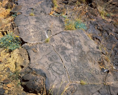 Los petroglifos conocidos como los Letreros de El Julan (El Hierro).