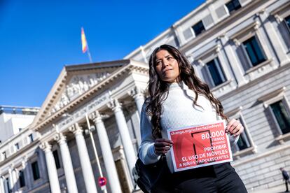 La profesora Ángela Sánchez-Pérez, el martes en el Congreso de los Diputados.