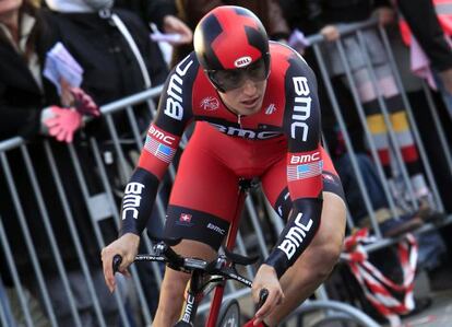 Taylor Phinney, durante el prólogo del Giro.