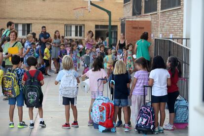 Primer día de clase en un colegio de Málaga.