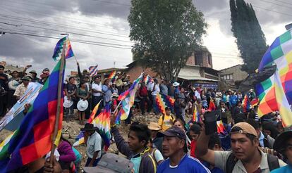Una manifestación en las afueras de Cochabamba (Bolivia), el pasado 25 de noviembre. 