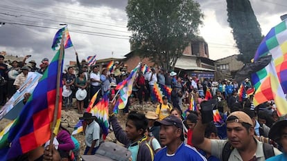 Una manifestación en las afueras de Cochabamba (Bolivia), el pasado 25 de noviembre. 