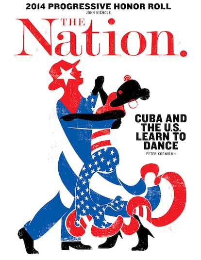 'Cuba y Estados Unidos aprenden a bailar juntos'; portada para 'The Nation'. |