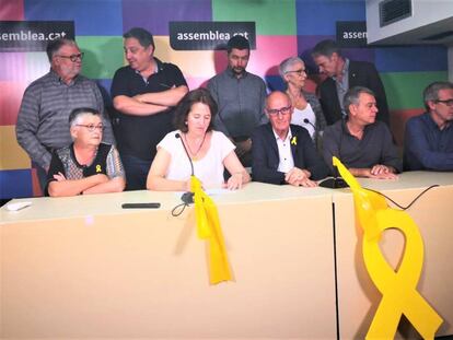 La rueda de prensa de la ANC con su presidenta Elisenda Paluzie.