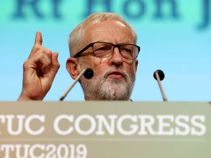 El líder laborista Jeremy Corbyn interviene en un acto en Brighton, el pasado 10 de septiembre.