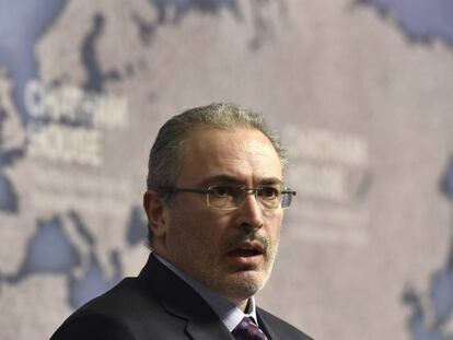 Mija&iacute;l Jodorkovski, en el instituto Chatham House de Londres, el 26 de febrero de 2015. 