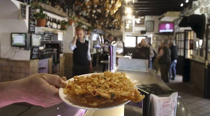 Shrimp omelette in Casa Balbino, Sanlúcar (Cádiz).