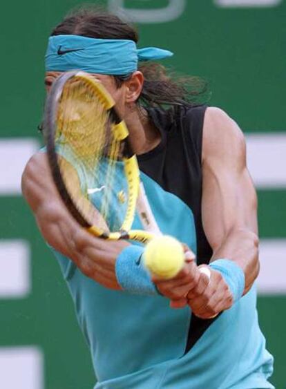 Nadal, durante su partido ante Ferrer.