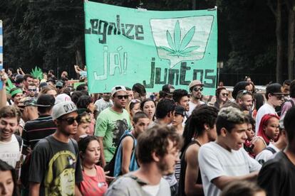 Marcha da Maconha em S&atilde;o Paulo, em maio deste ano.