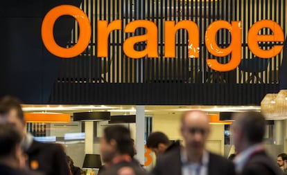 Stand de Orange en el Mobile World Congress de Barcelona 2017. 