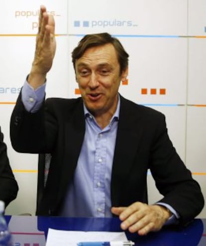 Rafael Hernando, el 24 de abril en Valencia.