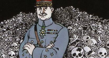 Una viñeta de 'Puta guerra', cómic de Jacques Tardi.