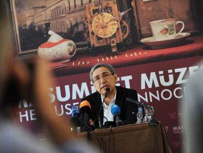 Orhan Pamuk, durante la presentaci&oacute;n del Museo de la Inocencia en Estambul, en abril de 2012.