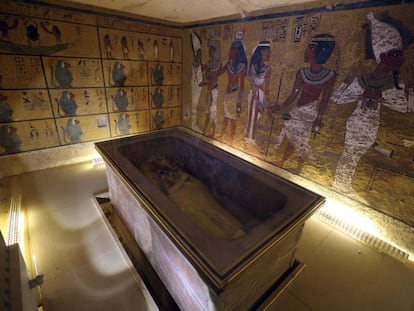 Interior de la c&aacute;mara funeraria de Tutankam&oacute;n.