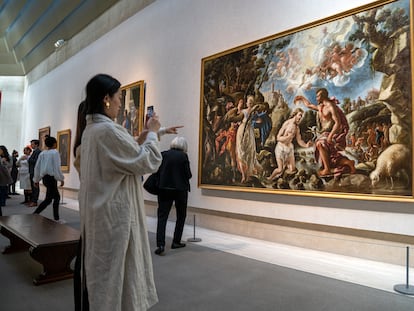 'El bautismo de Cristo', obra de 1667 de Juan de Pareja, este lunes en la preinauguración de la muestra del Museo Metropolitano de Nueva York.