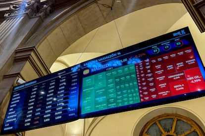 Panel de la Bolsa española, la semana pasada