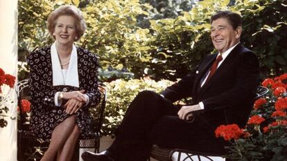 Thatcher y Reagan, en la Casa Blanca en 1987.