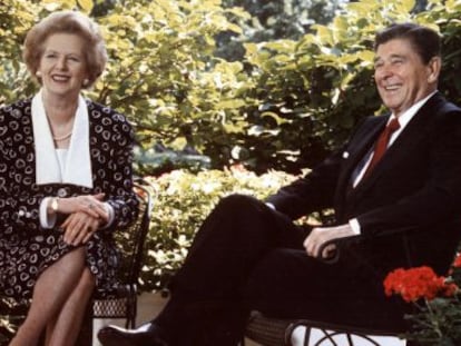 Thatcher y Reagan, en la Casa Blanca en 1987.