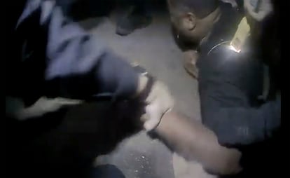 This screengrabs shows the arrest in Raleigh, N.C. of Darryl Tyree Williams,  who died after being stunned repeatedly with stun guns on Jan. 17, 2023.