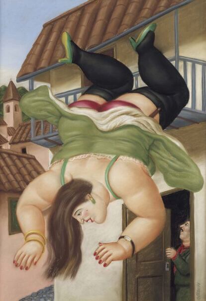 'Mujer cayendo de un balcón', 1994. (Pastel sobre papel).