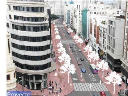 Recreaci&oacute;n de c&oacute;mo quedar&iacute;a la Gran V&iacute;a en la zona de Callao.