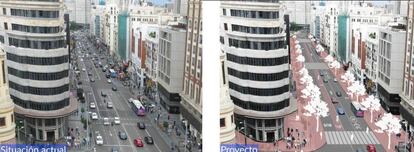 Recreación de cómo quedaría la Gran Vía en la zona de Callao.
