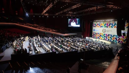 Asistentes a Mondiacult 2022, en el Auditorio Nacional de Ciudad de México, el 28 de septiembre 2022.