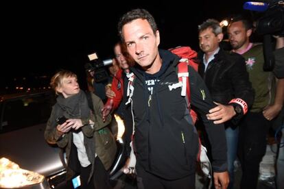 Kerviel, durante su marcha a pie entre Roma y la frontera francesa para denunciar “la tiranía de los mercados”.