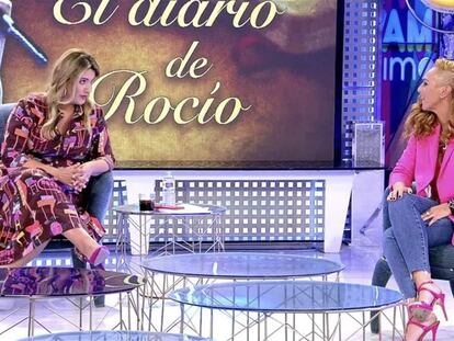 Carlota Corredera y Rocío Carrasco, este miércoles en 'Sálvame'.