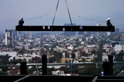 Trabajadores en una construcción en Ciudad de México.