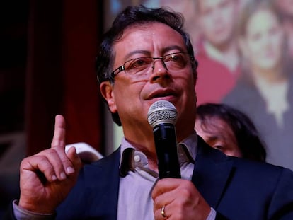 El candidato a la presidencia de Colombia Gustavo Petro, el pasado mayo en un acto en Bogotá.