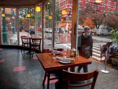 Interior de un restaurante en Nueva York, en noviembre.