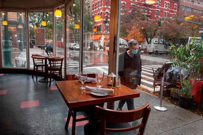 Interior de un restaurante en Nueva York, en noviembre.