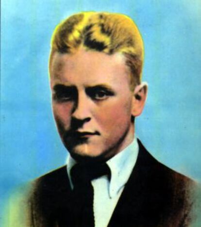 Retrato coloreado de Scott Fitzgerald.