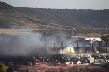 Incendio de agosto en la planta de residuos peligrosos de Chiloeches. 