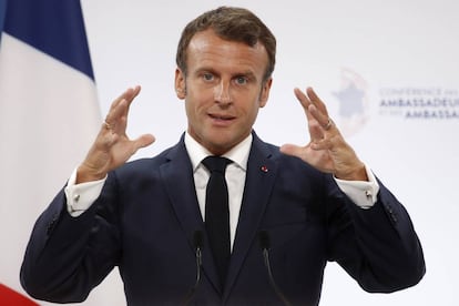 El presidente francés, Emmanuel Macron, este martes en París.