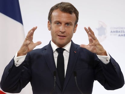 El presidente francés, Emmanuel Macron, este martes en París.