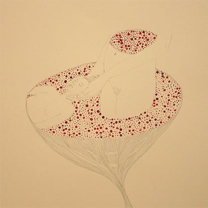'Madre e hija' (2004). Lápiz y tinta china.