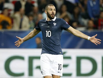 Benzema, en un Francia-Armenia de 2015.