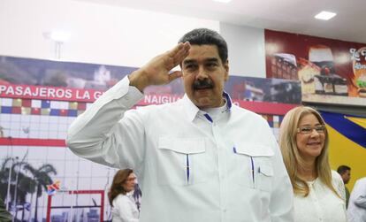 Maduro e a primeira dama, Cilia Flores.