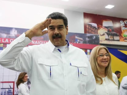 Maduro e a primeira dama, Cilia Flores.