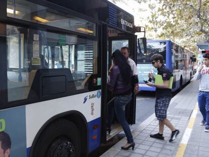 Autobuses interurbanos en Alicante.