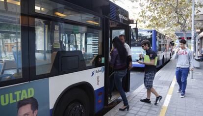 Autobuses interurbanos en Alicante.