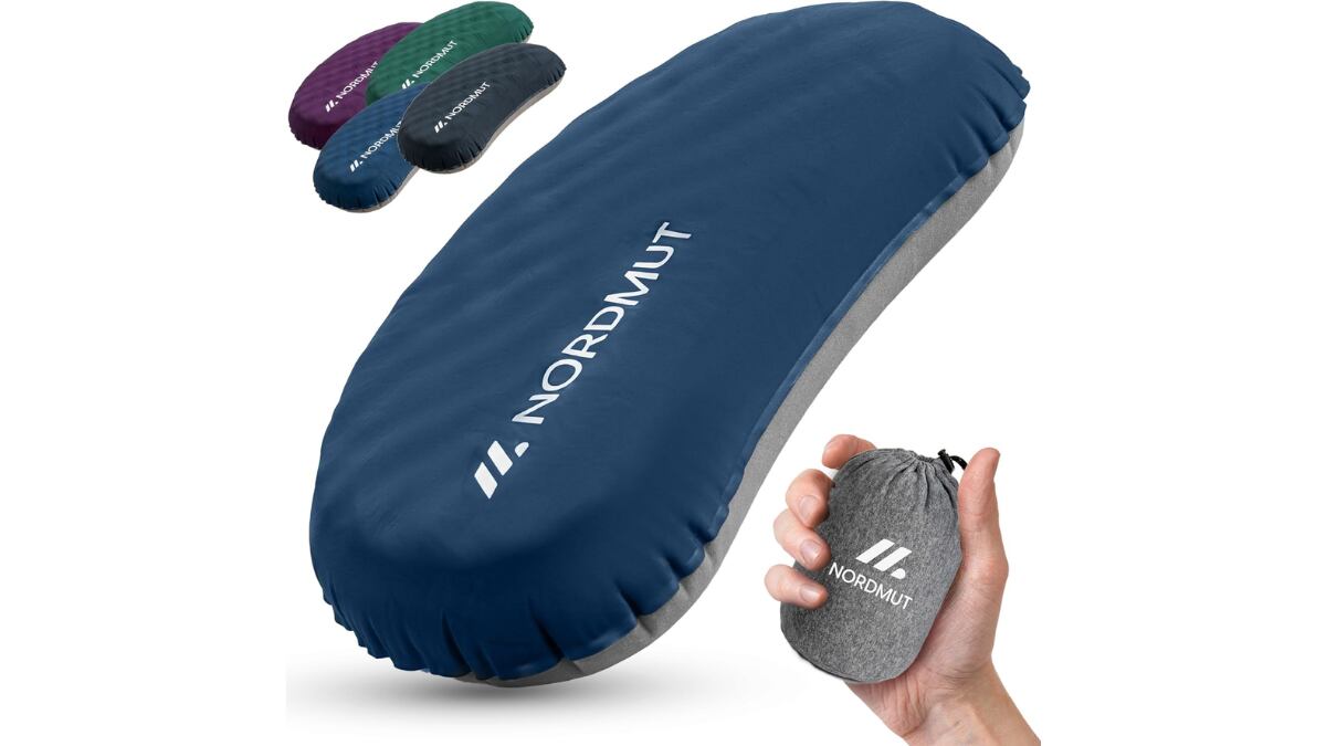 Almohada de camping inflable.
