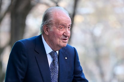El rey Juan Carlos el pasado 20 de diciembre, durante su última visita a España, con motivo de la celebración del 60 aniversario de su hija, la infanta Elena, en Madrid.