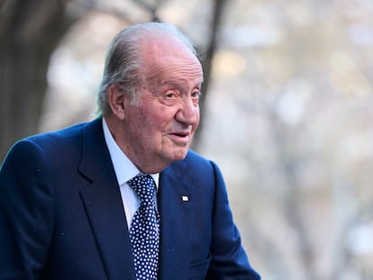 El rey Juan Carlos el pasado 20 de diciembre, durante su última visita a España, con motivo de la celebración del 60 aniversario de su hija, la infanta Elena, en Madrid.